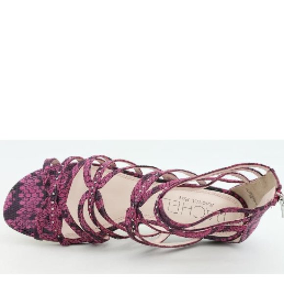 *SALE* Rachel Roy Sitrus Pink Snake Flat Gladiator--7.5M--4128 - Picture 2 of 3